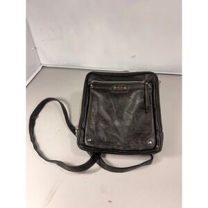 Relic Black Faux Leather Crossbody Bag Silver Hardware Square Messenger
